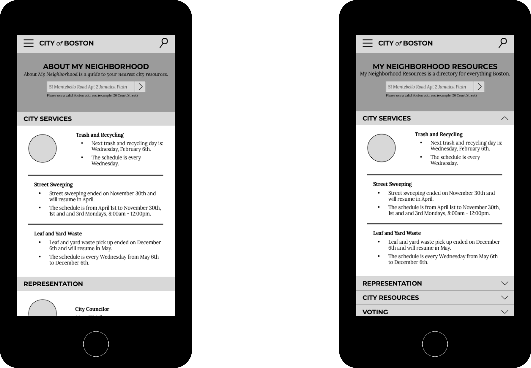 wireframes for ab test